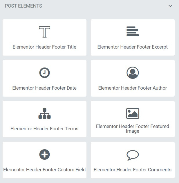 Élément de bloc d'en-tête de pied de page