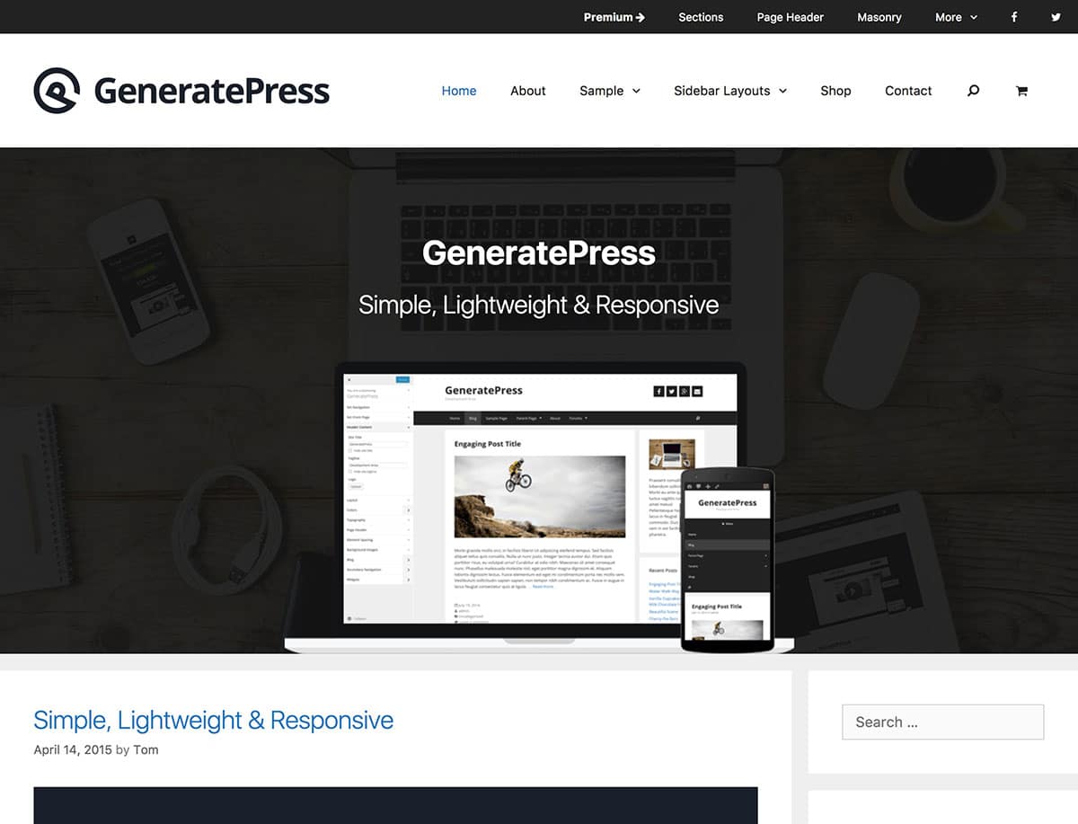 Thème WordPress GeneratePress