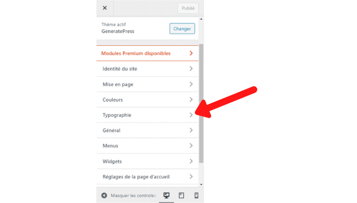 localiser les paramètres de police / typographie de votre thème.