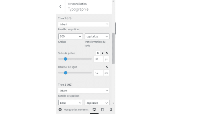 Choisissez les polices et enregistrez les modifications