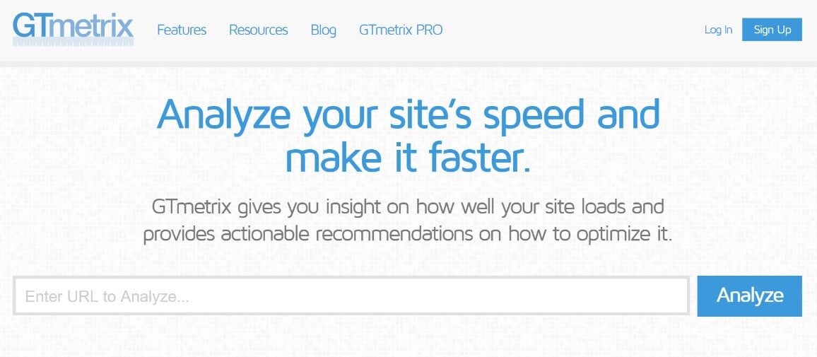 Tester la vitesse de son site web avec GT metrix