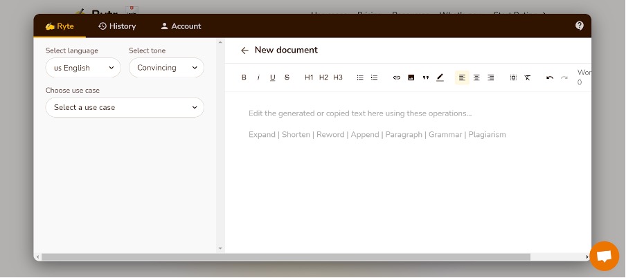 configuration du document rytr configuration du document rytr