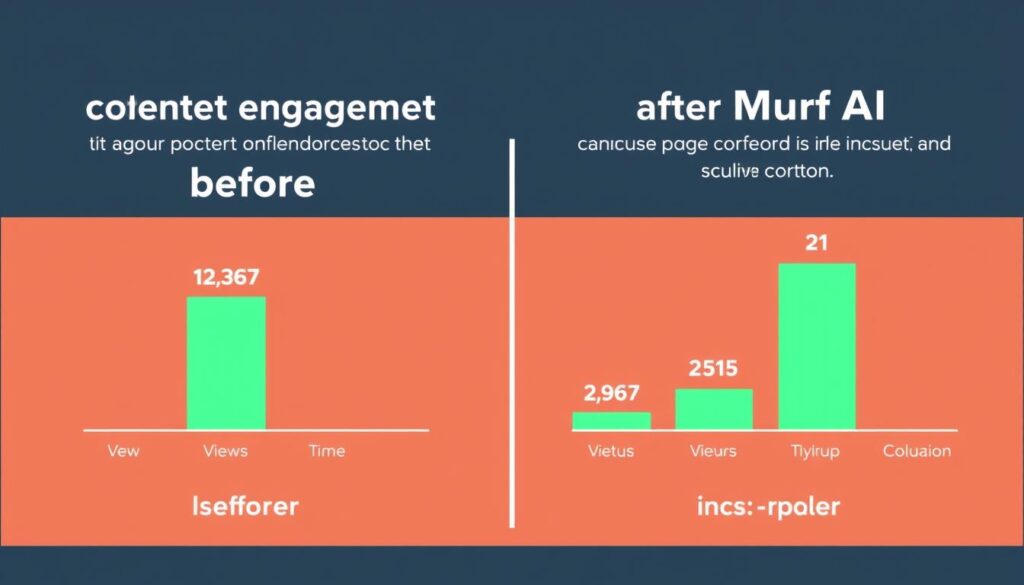 Graphique montrant l'augmentation de l'engagement après l'utilisation de Murf AI