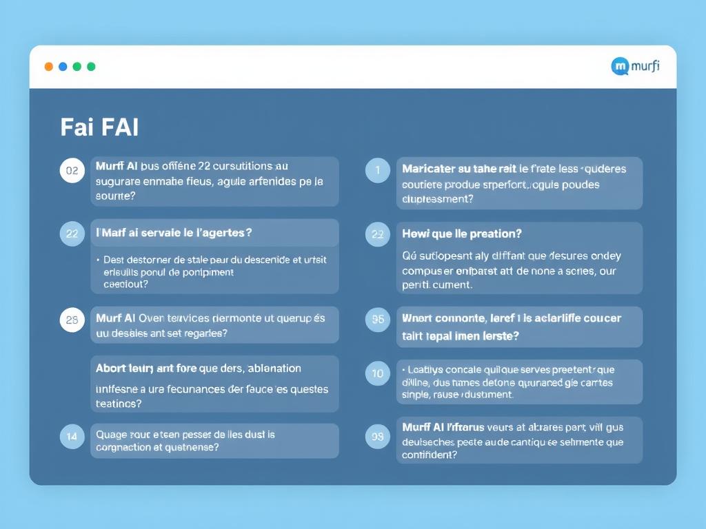 Section FAQ sur Murf AI avec réponses aux questions courantes
