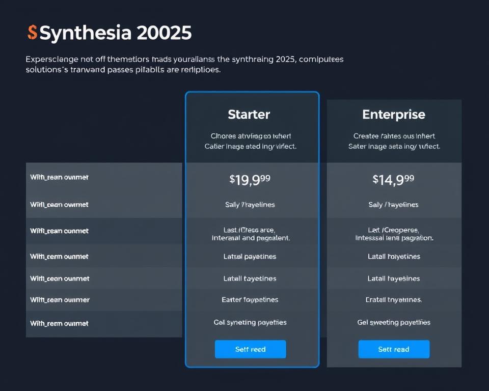 Tableau comparatif des différentes formules Synthesia en 2025