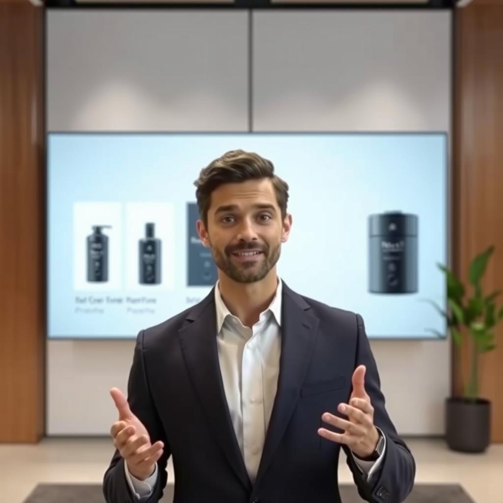 Vidéo marketing créée avec Synthesia présentant un produit